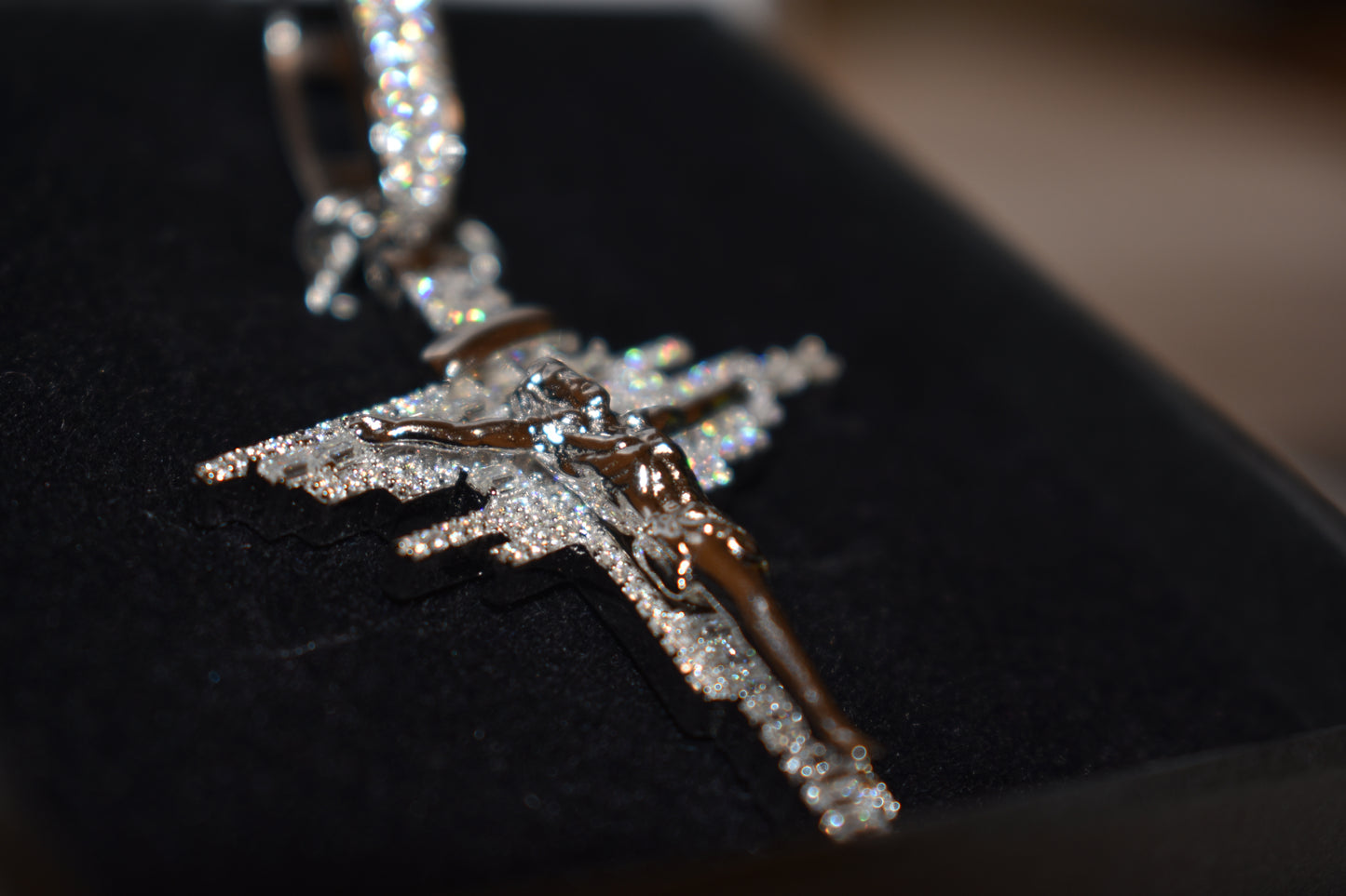 Jesus Christ Moissanite Pendant With Necklace 4.0mm