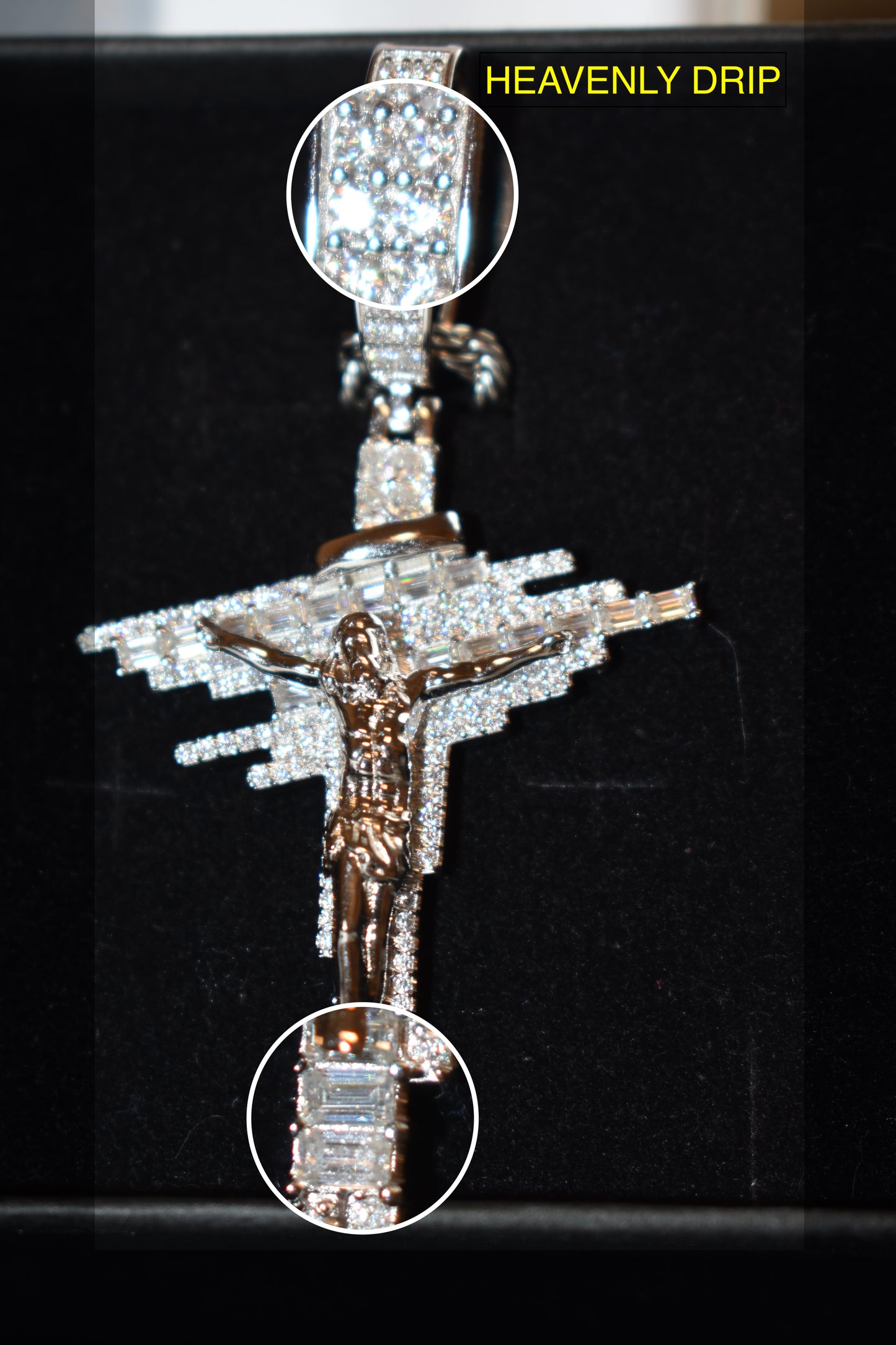 Jesus Christ Moissanite Pendant With Necklace 4.0mm