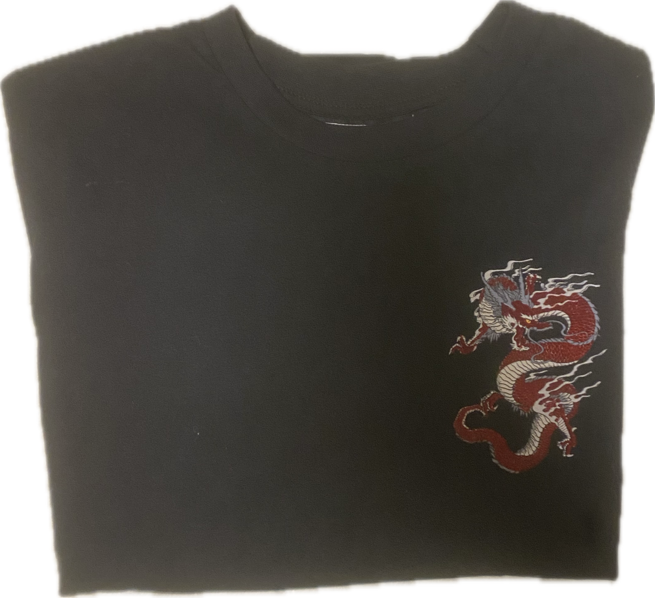 Black Super Massive T-Shirt With Red Dragon