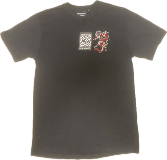 Black Super Massive T-Shirt With Red Dragon